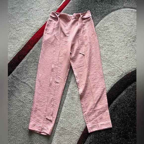 BCBGeneration Soft Pink Belted High Waisted Pants - Picture 1 of 4